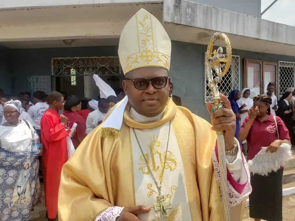 Bishop Michael Bibi of Buea Diocese weeps for massacred CDC workers ...